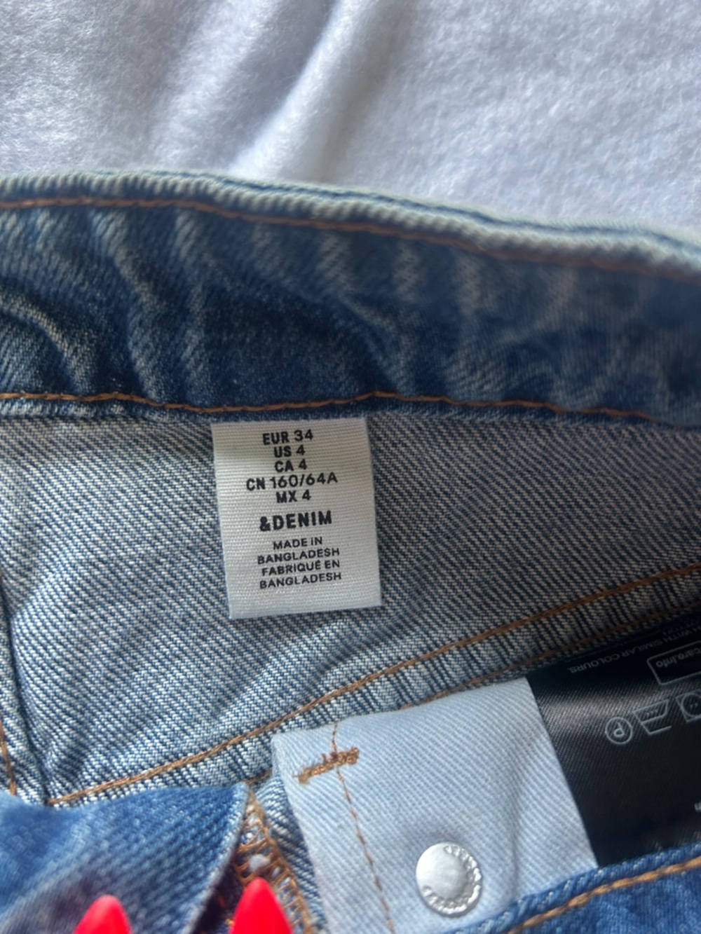 H&M Blue Distressed Denim Pencil Skirt - Picture 3 of 8